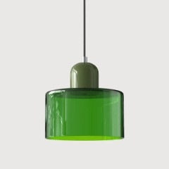 Cream-colored bedside pendant lamp