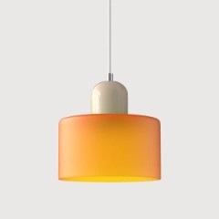 Cream-colored bedside pendant lamp