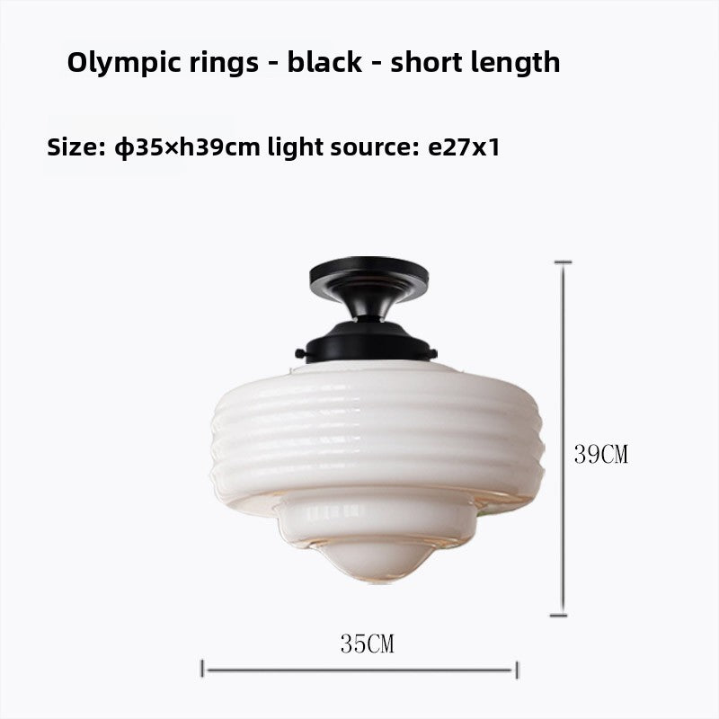 Cream-style glass dining pendant lamp