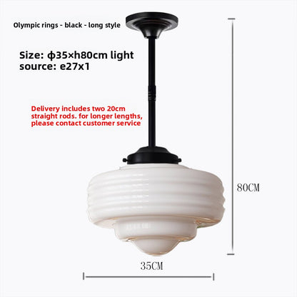 Cream-style glass dining pendant lamp