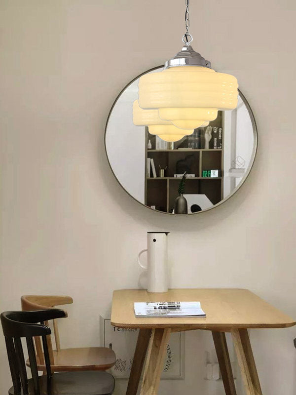 Cream-style glass dining pendant lamp