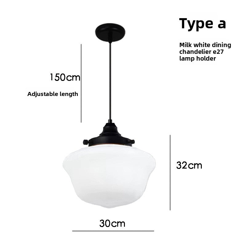 Cream-style glass dining pendant lamp