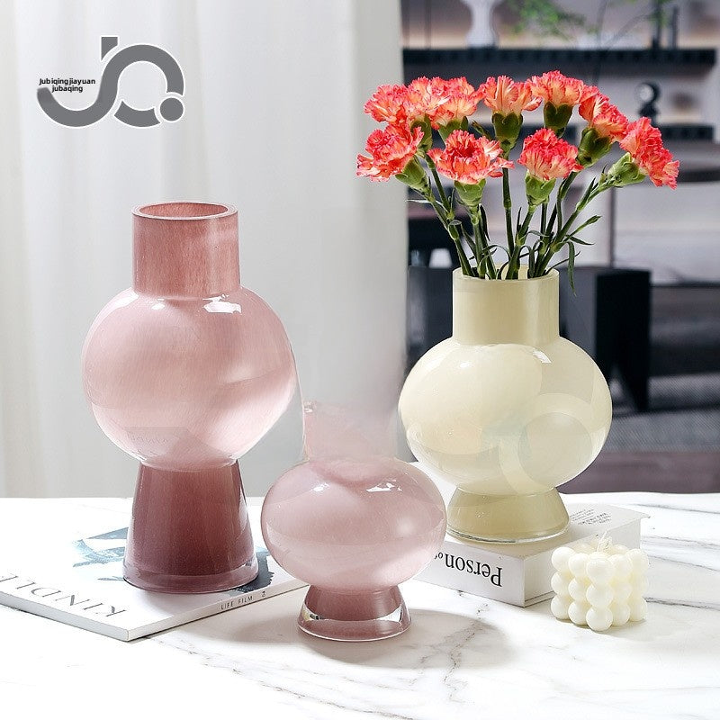 Cream Style Porcelain Powder Dining Table Flower Ornaments