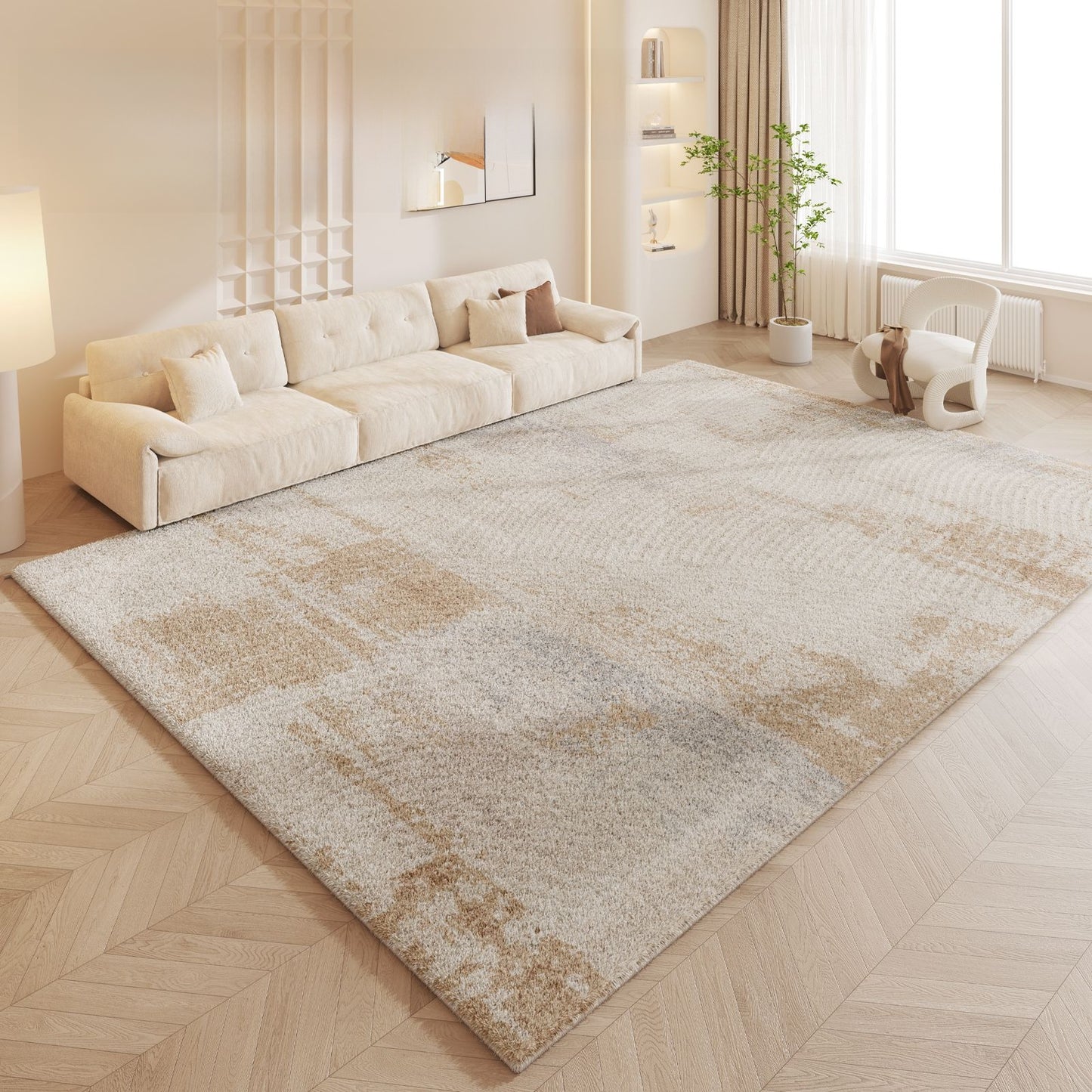Cream Style Soft Polyester Carpet for Living Room