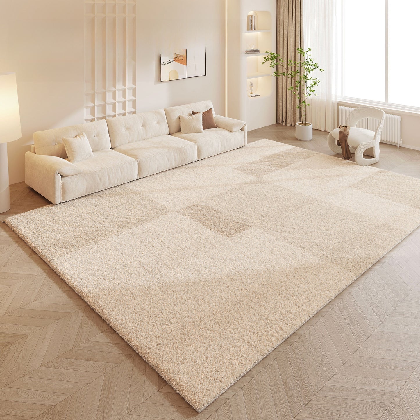 Cream Style Soft Polyester Carpet for Living Room