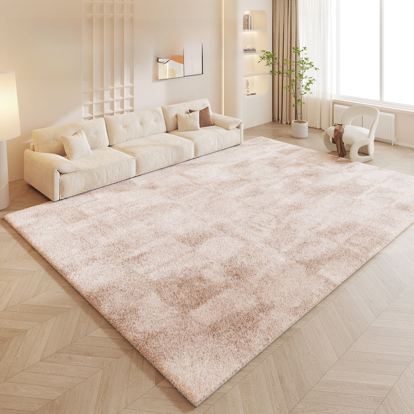 Cream Style Soft Polyester Carpet for Living Room