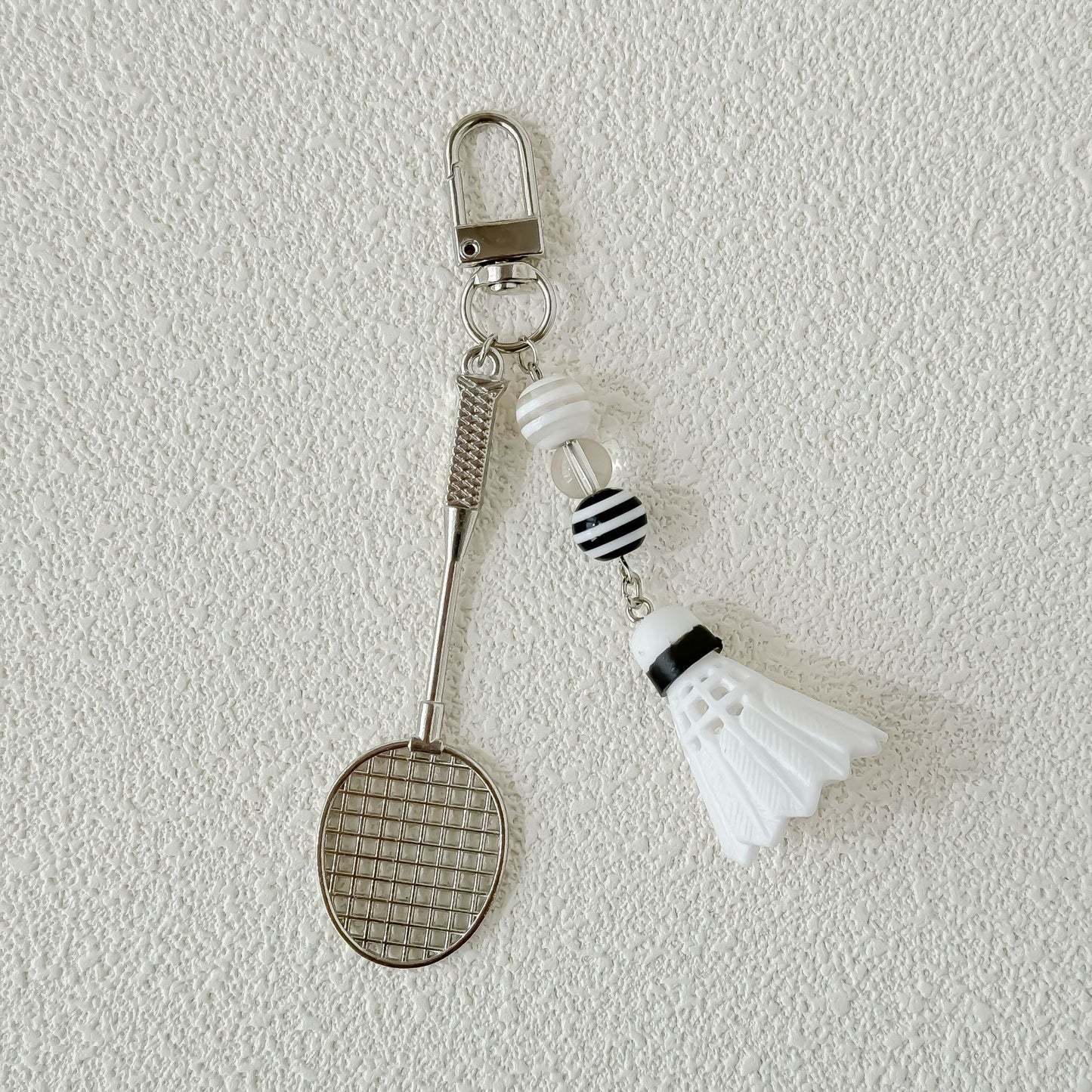 Creative Badminton Racket Keychain Phone Pendant