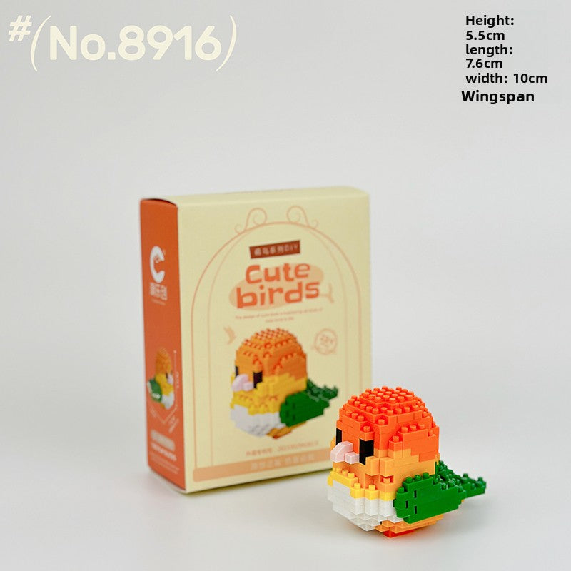 Creative Bird Micro Particle Building Blocks with Movable Wings