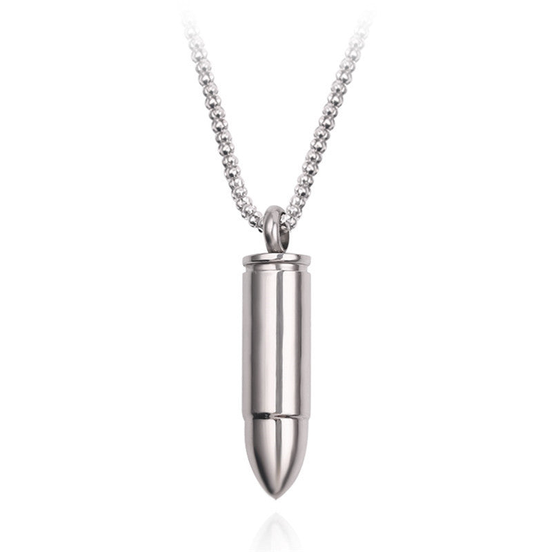 Creative Bullet Pendant Necklace Stainless Steel Adjustable Chain
