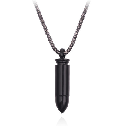 Creative Bullet Pendant Necklace Stainless Steel Adjustable Chain
