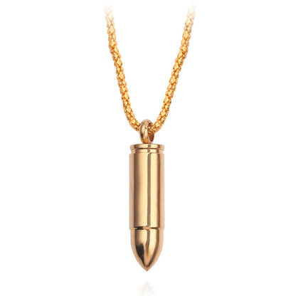 Creative Bullet Pendant Necklace Stainless Steel Adjustable Chain