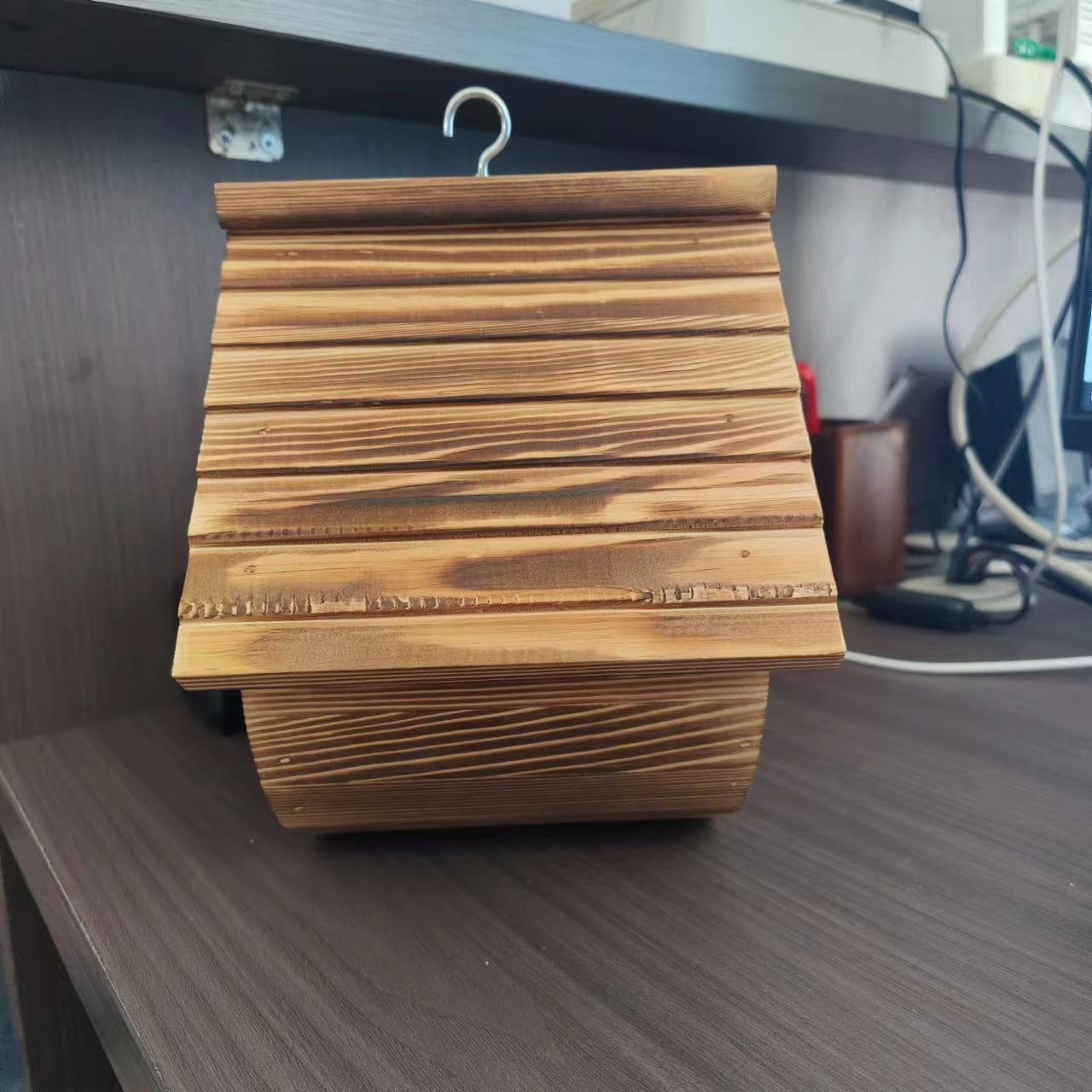 Creative Burnt Color Wooden Bird Nest House