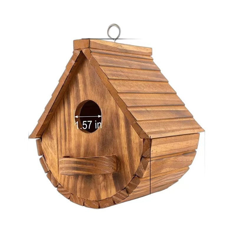 Creative Burnt Color Wooden Bird Nest House