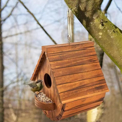 Creative Burnt Color Wooden Bird Nest House