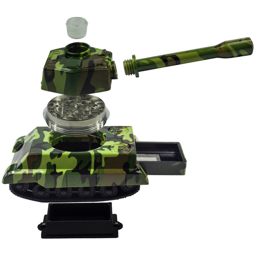 Creative Camouflage Tank Design Metal Grinder