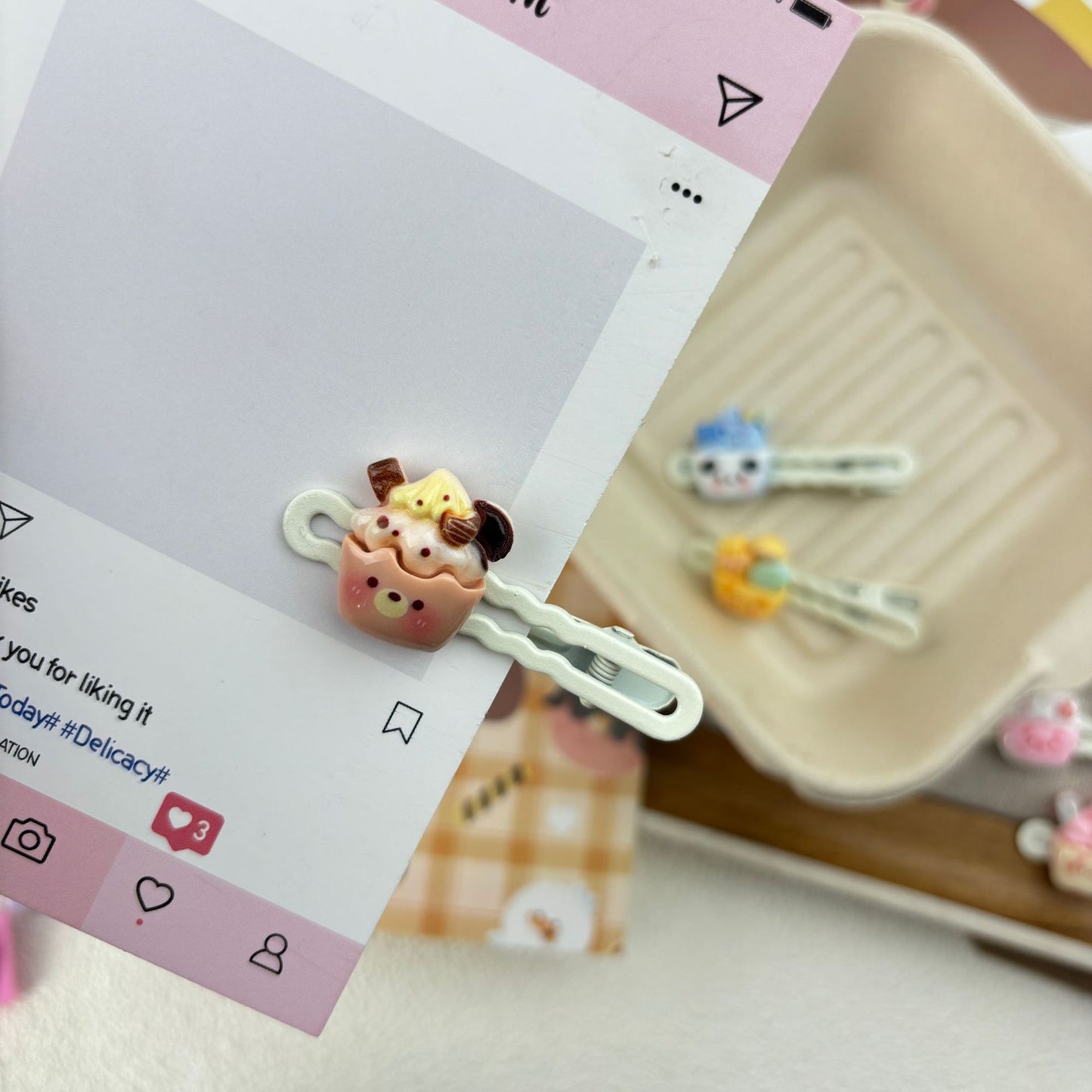 Creative Cartoon Ice Cream Hair Clip