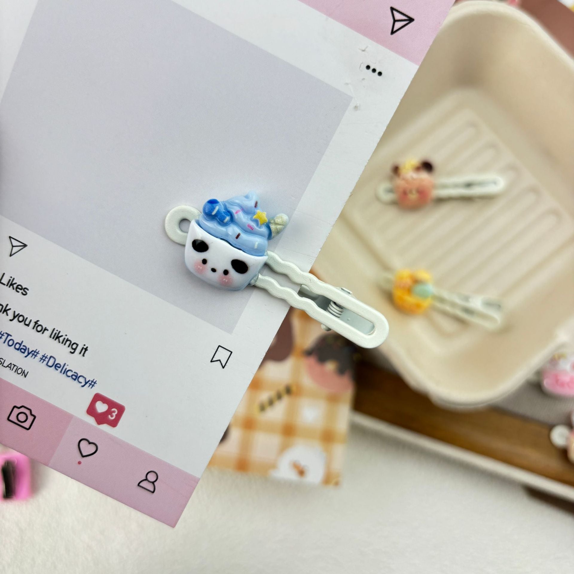 Creative Cartoon Ice Cream Hair Clip
