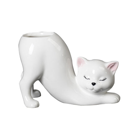 Creative Cat Tail Ceramic Flower Pot