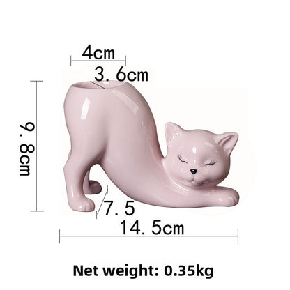 Creative Cat Tail Ceramic Flower Pot