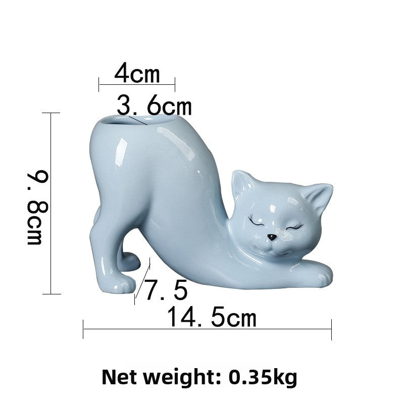 Creative Cat Tail Ceramic Flower Pot