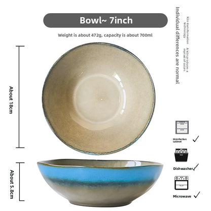 Creative Ceramic Bowl Retro Japanese Household Tableware