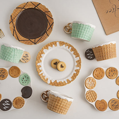 Creative Ceramic Dessert Cup and Plate Set