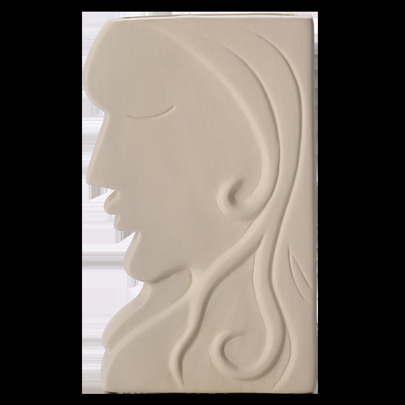 Creative Ceramic Face Vase for Home Decor