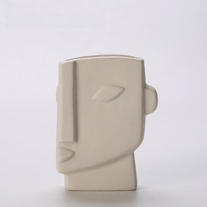 Creative Ceramic Face Vase for Home Decor