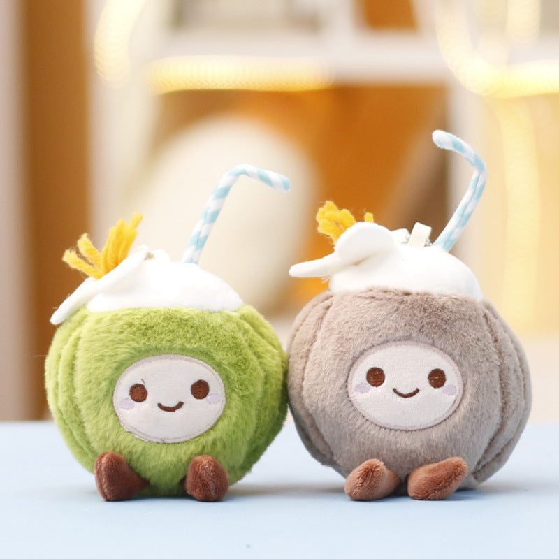 Creative Coconut Plush Toy Keychain Pendant