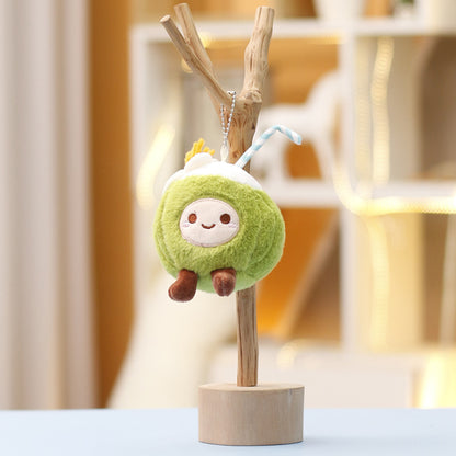 Creative Coconut Plush Toy Keychain Pendant