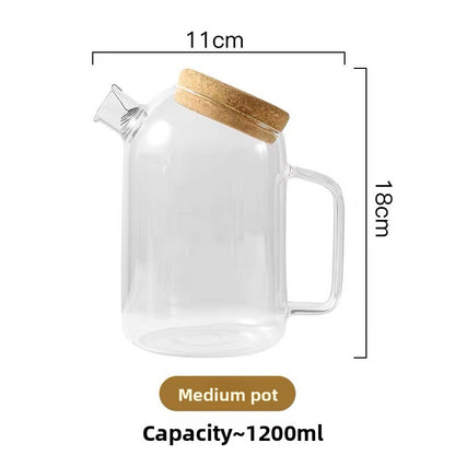 Creative Cork Stopper Glass Water Jug
