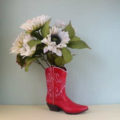 Creative Cowboy Boot Resin Vase