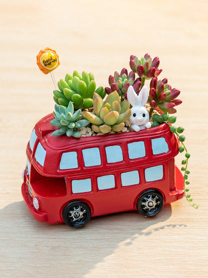 Creative Double-Decker Bus Succulent Planter