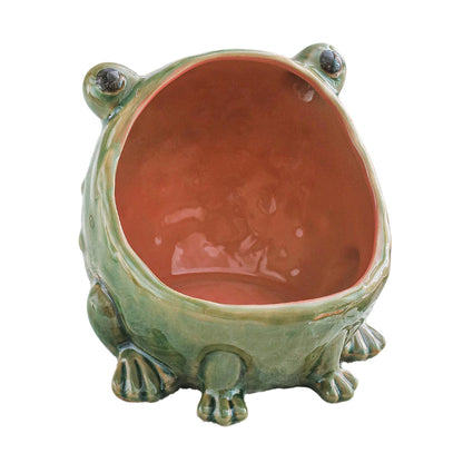 Creative Frog Design Ceramic Ashtray with Decorative Storage