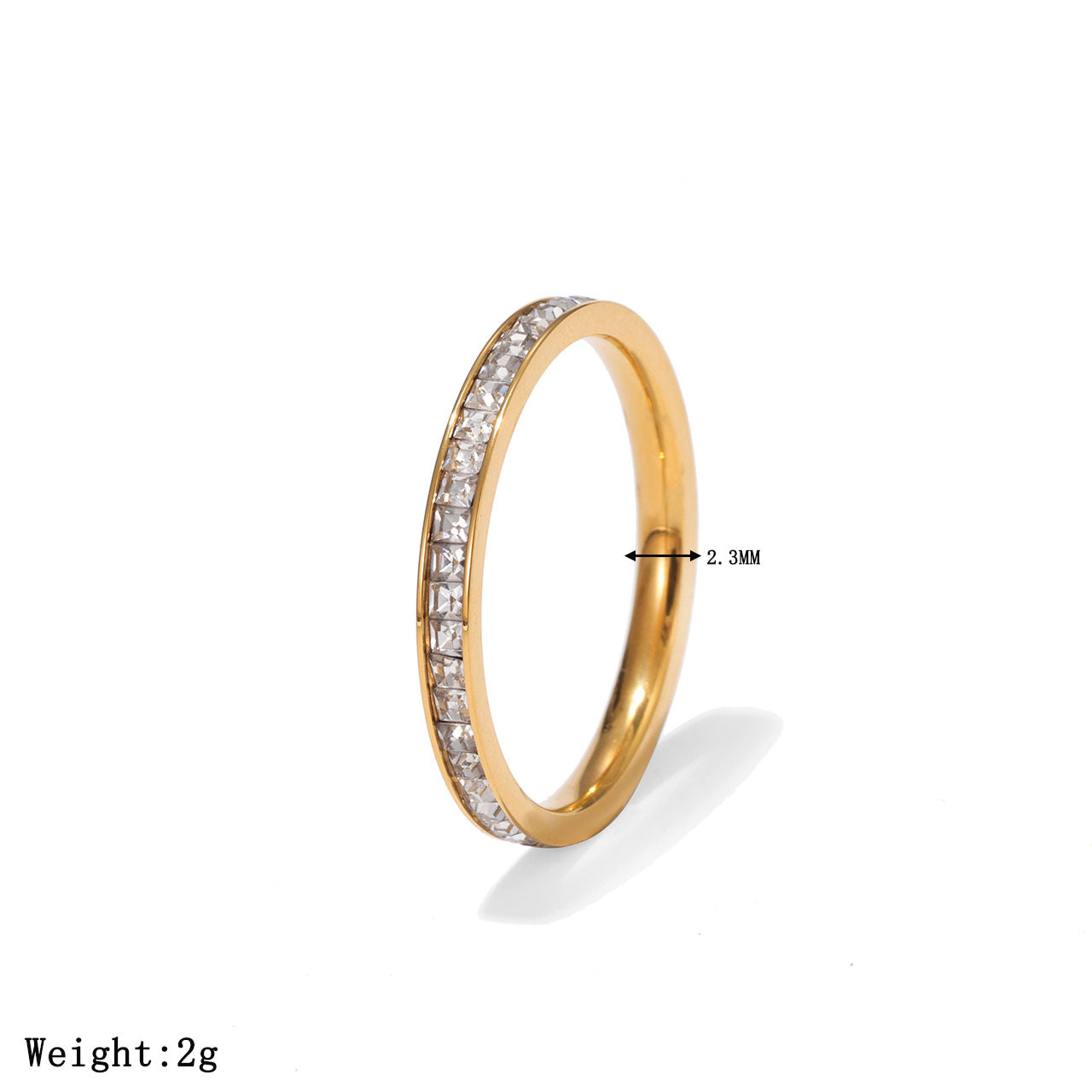Creative Geometric Square T-Shaped Full Circle Diamond Ring