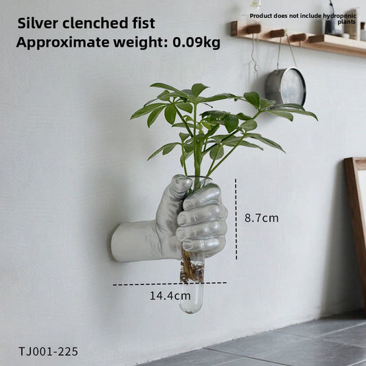 Creative Golden Hand-Held Glass Vase Wall Hanging for Living Room Entrance, Tv Background Wall, Light Luxury Decoration, Home Furnishings