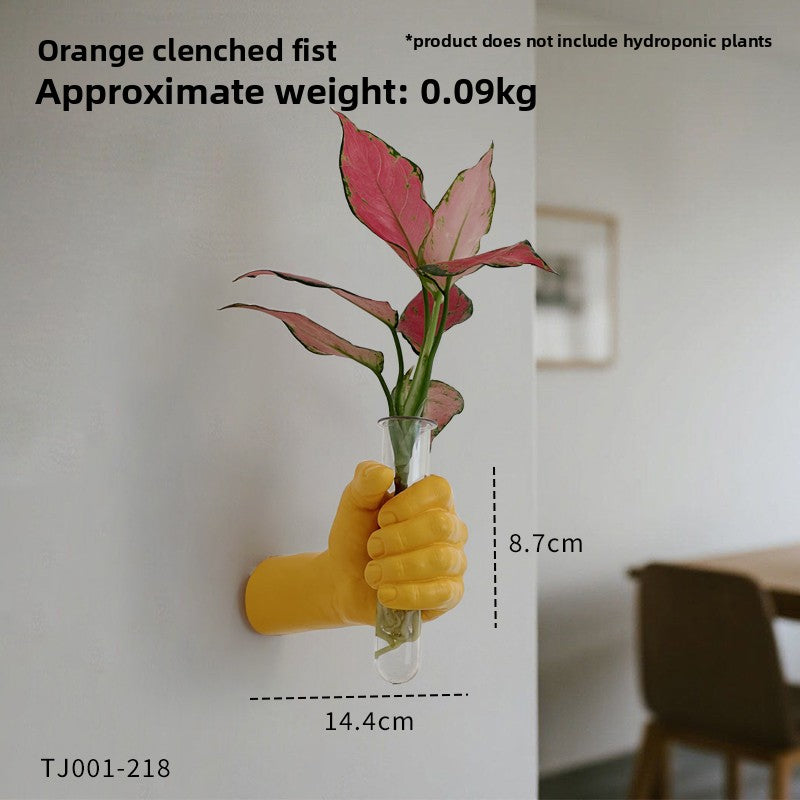 Creative Golden Hand-Held Glass Vase Wall Hanging for Living Room Entrance, Tv Background Wall, Light Luxury Decoration, Home Furnishings