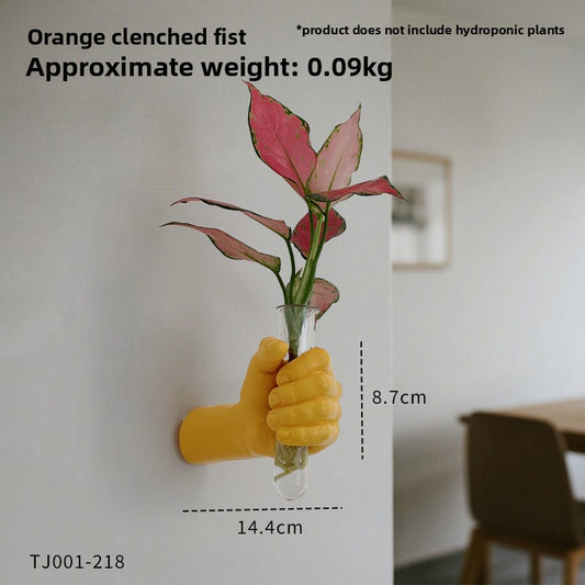 Creative Golden Hand-Held Glass Vase Wall Hanging for Living Room Entrance, Tv Background Wall, Light Luxury Decoration, Home Furnishings