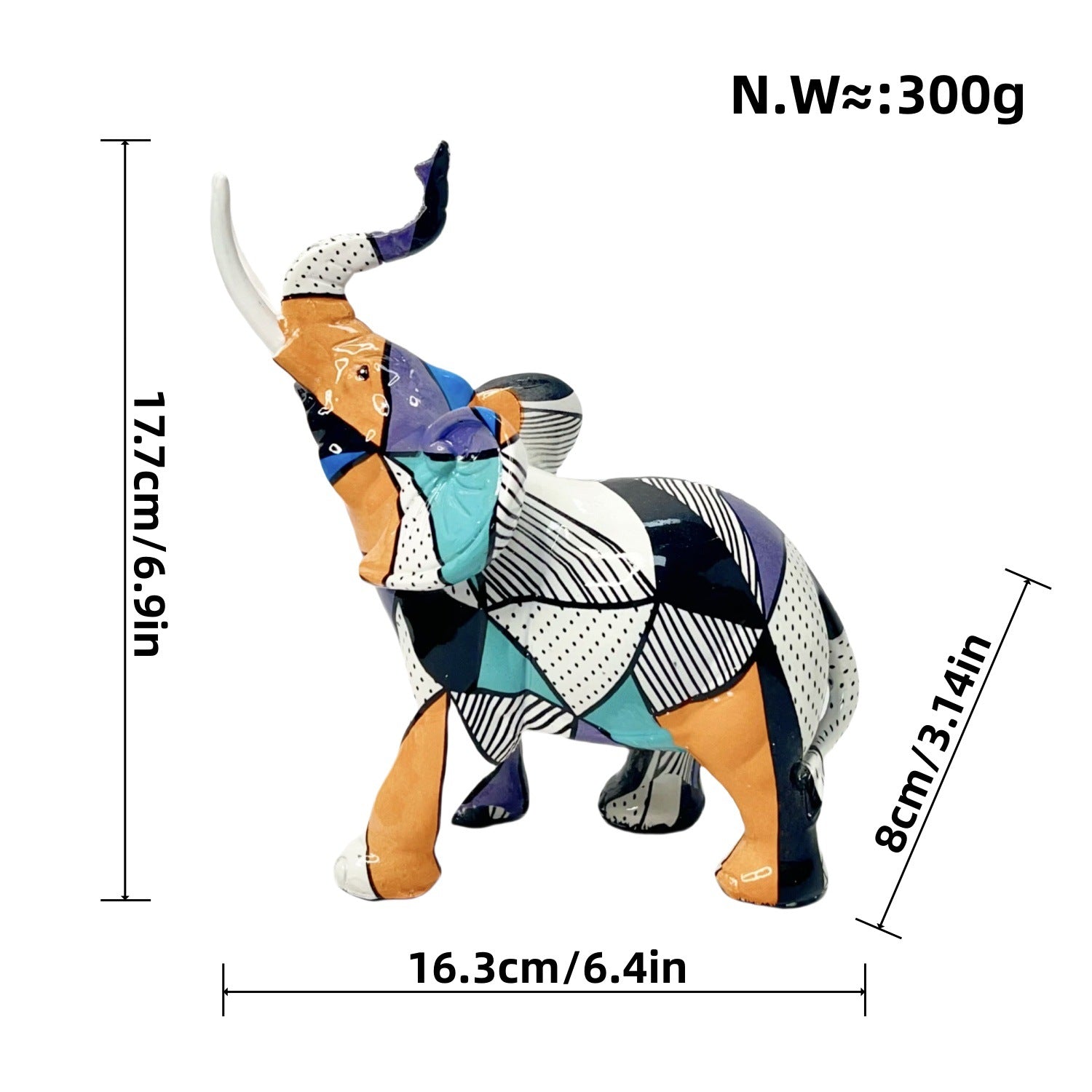 Creative graffiti resin craft elephant figurine