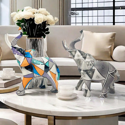 Creative graffiti resin craft elephant figurine