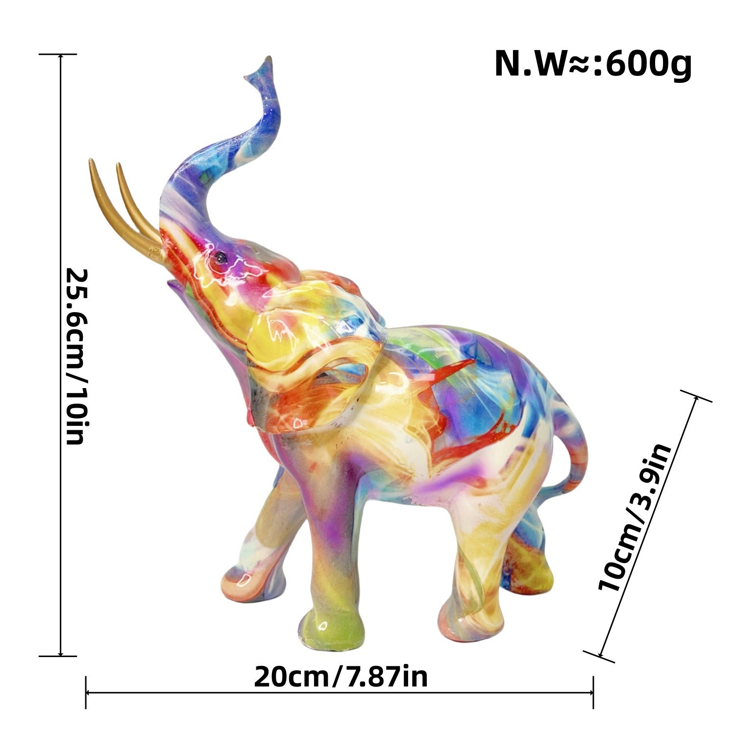 Creative graffiti resin craft elephant figurine
