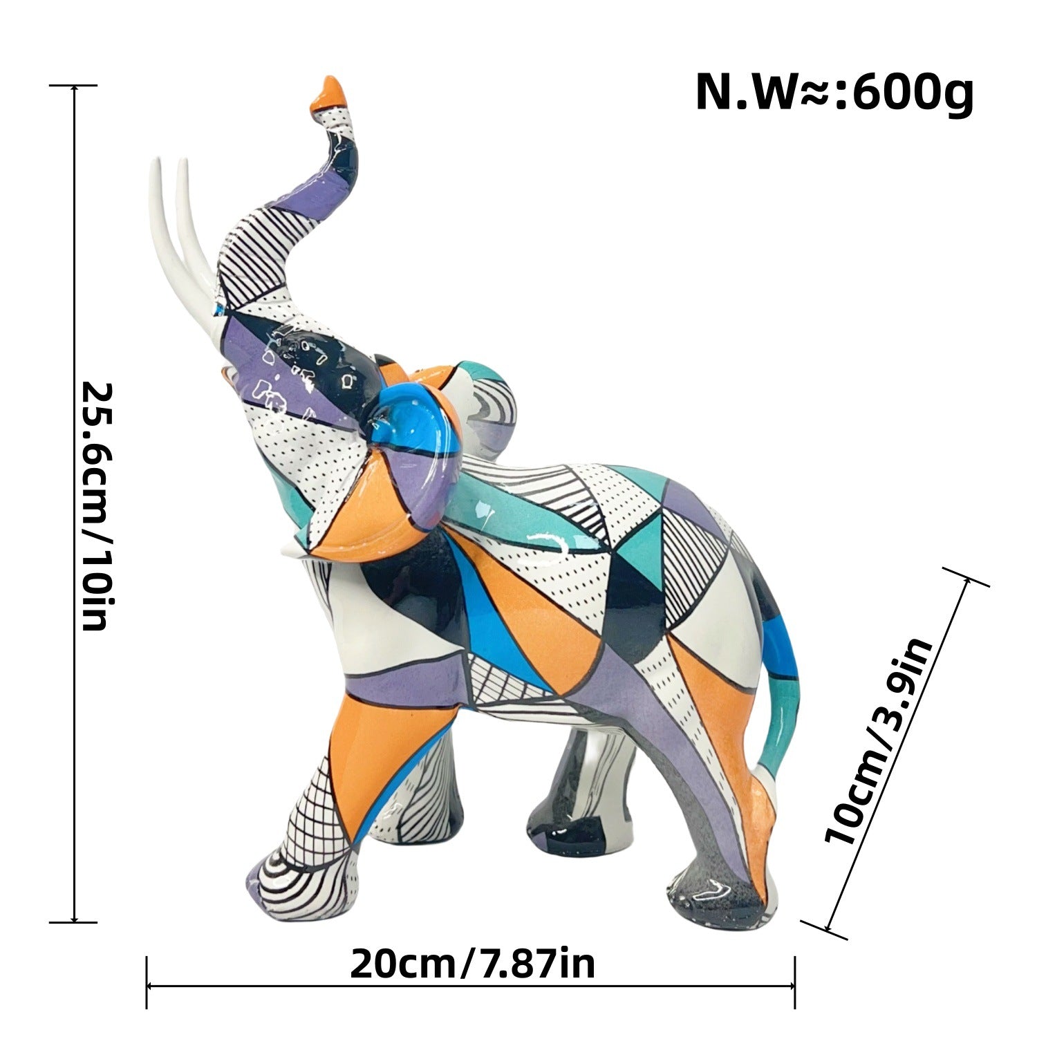 Creative graffiti resin craft elephant figurine