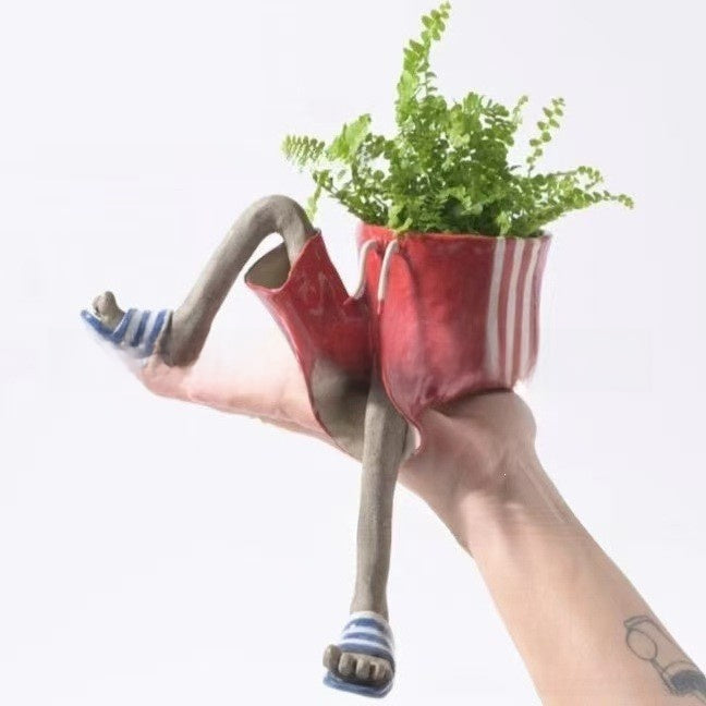Creative Half-Body Resin Flower Pot Ornament