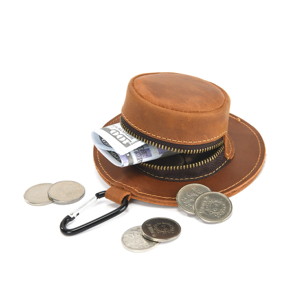 Creative Hat Shape Genuine Leather Coin Purse
