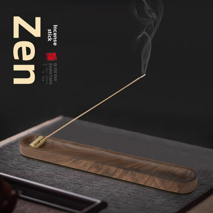 Creative Incense Holder with Three Holes, Made of Solid Walnut Wood