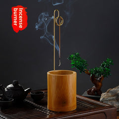 12cm Bamboo Incense Holder Gold