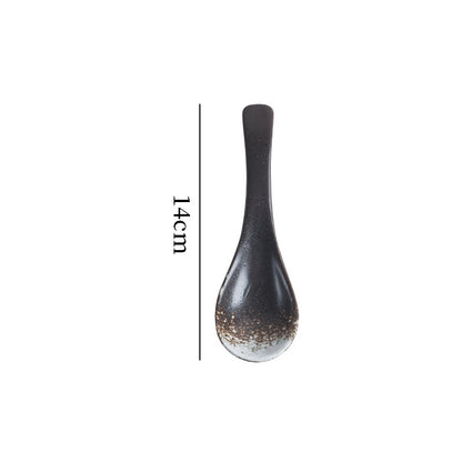 Creative Japanese Retro Ceramic Spoon for Household Use