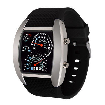 Creative LED Digital Fan-Shaped Alloy Watch