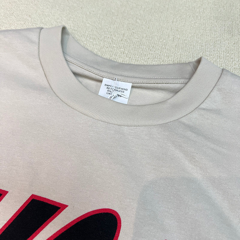 Creative Letter Print Cotton T-Shirt Loose Fit Short Sleeve