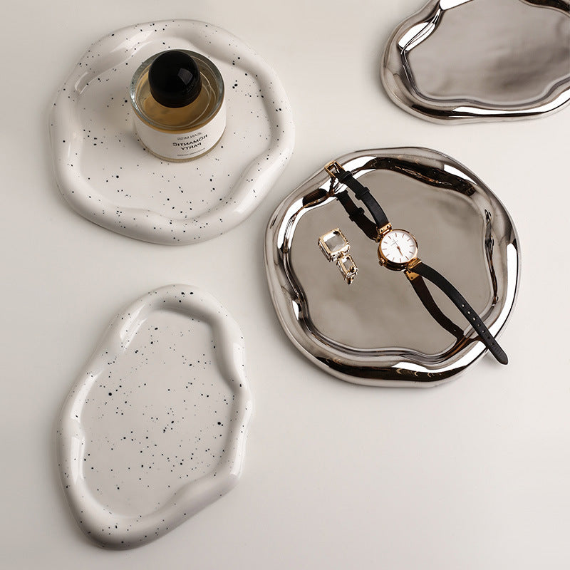 Creative light luxury ceramic storage tray